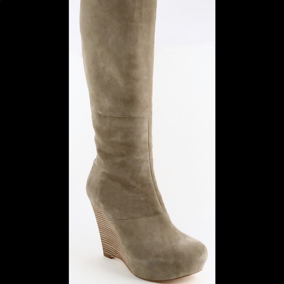 L.A.M.B. poppy taupe wedge boots - Picture 5 of 5